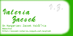 valeria zacsek business card